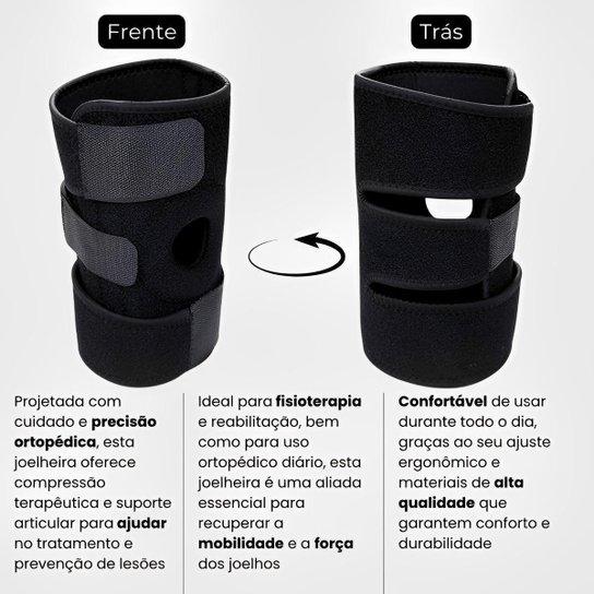 Joelheira Compressão Ortopedica Articulada Apoio Reforçado Ajustável Proteção Joelho