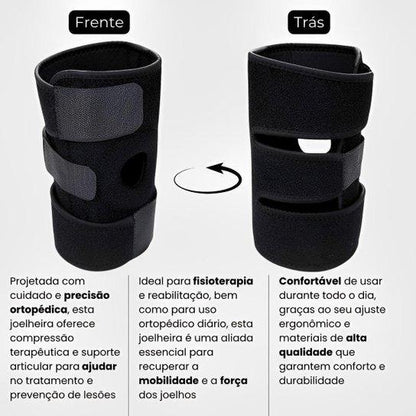 Joelheira Compressão Ortopedica Articulada Apoio Reforçado Ajustável Proteção Joelho